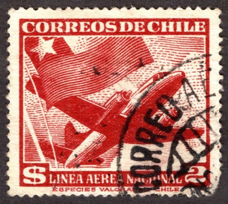 1951, Chile 2P, Used, Sc C159