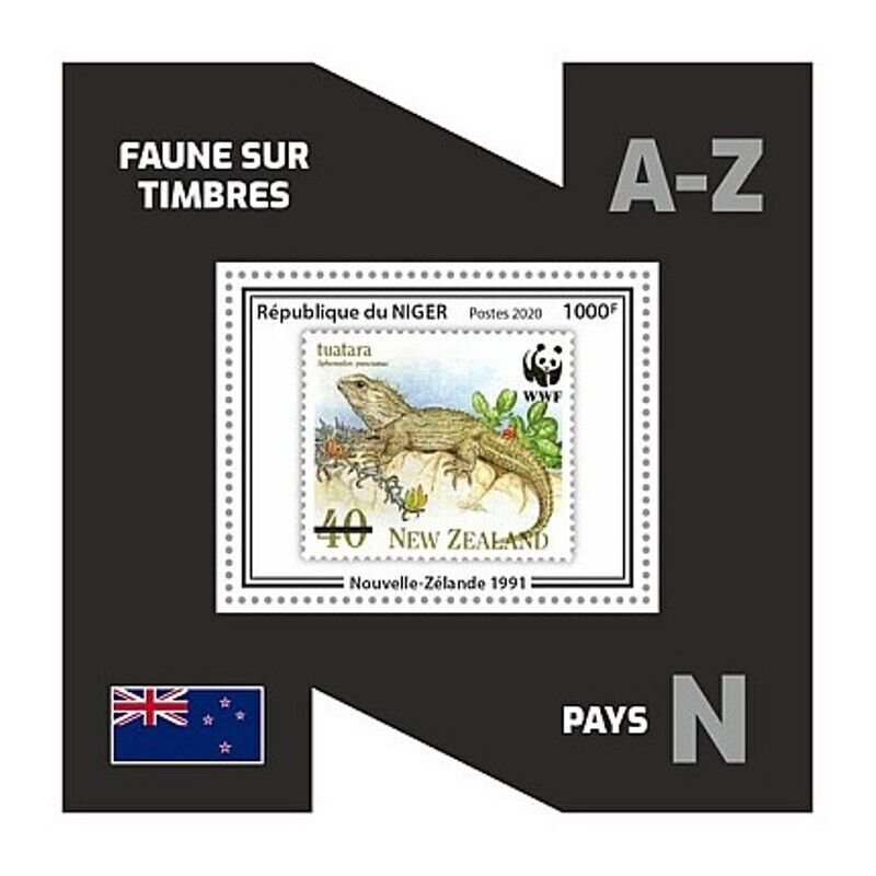 Niger - 2020 WWF Stamp on Stamp Animal - Stamp Souvenir Sheet - NIG200218b07