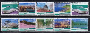 Japan 2016 Sc#3980a-j Opening of the Hokkaido Shinkansen Line Used