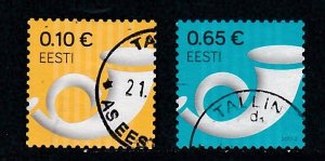 Estonia # 832-833, Post horn, Used, 1/2 Cat.
