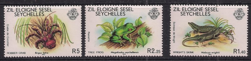 Seychelles 1981 QE2 Wildlife 1st Series Umm SG 32 - 34 ( M145 )