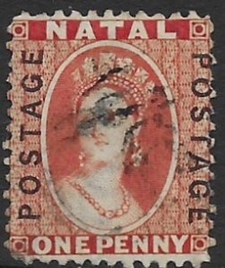 Natal 38  1870  one penny   fine used