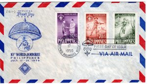 Philippines 1959 Sc CB1-3 FDC-3