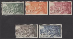 SPAIN SG1166/70 1951 STAMP DAY & 5th CENTENARY OF BIRTH OF ISABELLA MNH