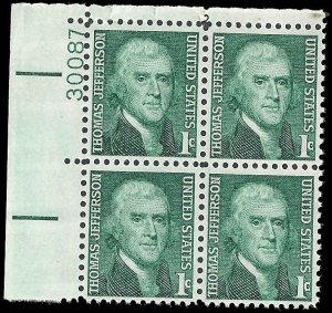 US - #1278 -  Plate Block - MNH - SCV-0.50