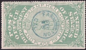 #OXF1 used w/ BEAUTIFUL Blue Farmington Cal postmark SE well centered for this!