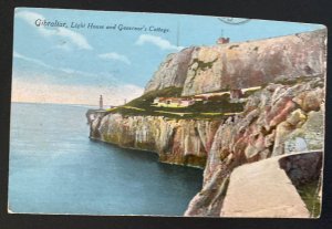 1917 Gibraltar Picture Postcard Cover To Vancouver Canada Light House View