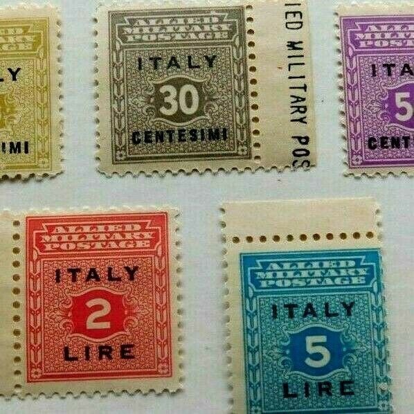 Italy (AMG) 1N1-9, Mint/NG/G, Allied Occupation Issue 1943, Partial or no gum 