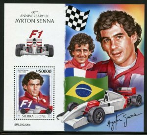 SIERRA LEONE 2020 60th ANNIVERSARY OF AYRTON SENNA SOUVENIR SHEET MINT NH