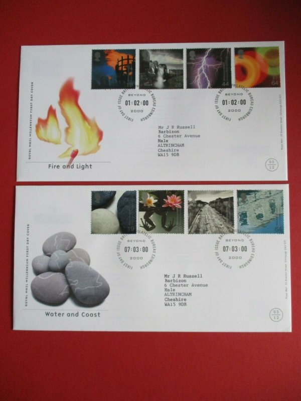 2000 First Day Covers Complete Philatelic Bureau Edinburgh 1 London Used Typed