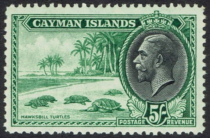 CAYMAN ISLANDS 1935 KGV TURTLES 5/- 