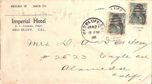 United States California Red Bluff 1905 numeral duplex  Corner card Imperial ...