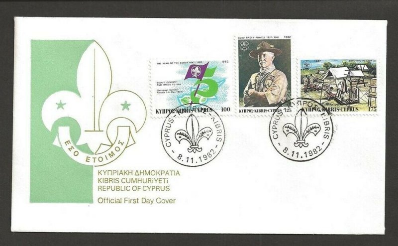 1982 Cyprus Scouts 75th anniversary BadenPowell FDC