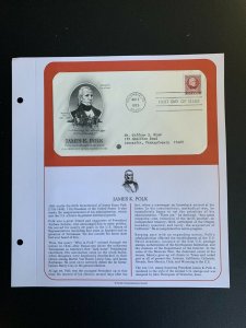 james polk stamps FDC with introduction pages