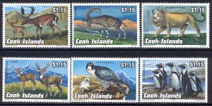 Cook Islands - 1992 MNH set of endangered animals #1119-24 cv 10.50 Lot #76
