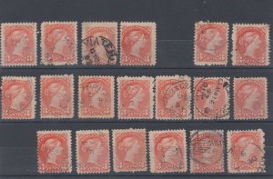 Small Queen 3c DATED x 19 lot Canada used