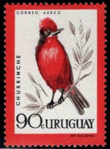 Uruguay Scott C249  MNH** 90c  Vermilion Flycatcher Bird stamp