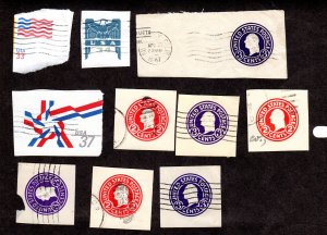 USA, Cut Squares, Lot of 10 used cut squares.  Lot 230811 -27