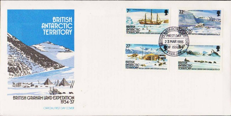 British Antarctic Territory Scott 121-124 Unaddressed.