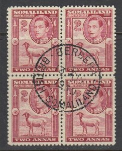 Somaliland Protectorate, Scott 86 (SG 84), used block