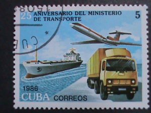 CUBA-VERY OLD CUBA-TRANPORTATION STAMPS USED- VF WE SHIP TO WORLD WIDE.