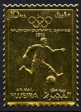 Fujeira 1972 Munich Olympic Games perf 10r Football embos...