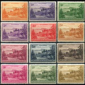 NORFOLK IS. 1947 - Scott# 1-12 Bay Set of 12 LH