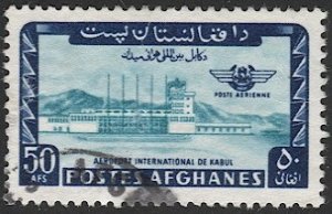 AFGANISTAN 1968  Sc C59a  Used  VF  50af Kabul Airport Aviation, cv $5