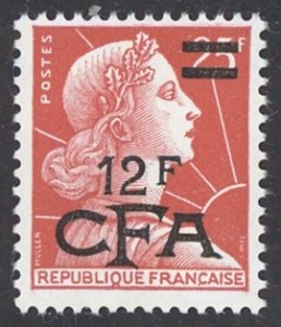 Reunion Sc# 331 MNH 1957-1960 12fr on 25fr Marianne