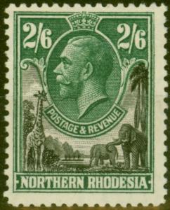 Northern Rhodesia 1925 2s6d Black & Green SG12 Fine Mtd Mint