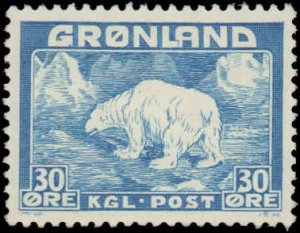 Greenland #7, Incomplete Set, 1938-1946, Animals, Hinged