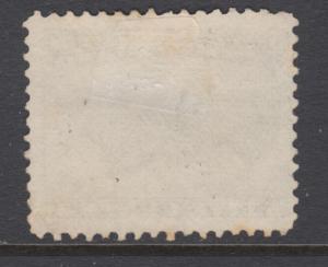 Newfoundland Sc 26 used. 1868 5c black Harp Seal, cork cancel, sound