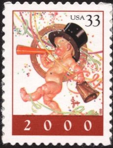 SC#3369 33¢ Baby New Year Single (1999) SA