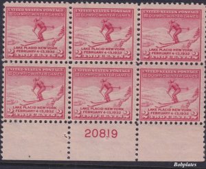 BOBPLATES #716 Winter Olympics Bottom Plate Block 20819 F-VF NH SCV=$11