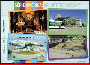 20-16 BRAZIL 2020 PORT AREA OF RIO, UPAEP, AMERICA SERIES, ARCHITECTURE, S/S MNH