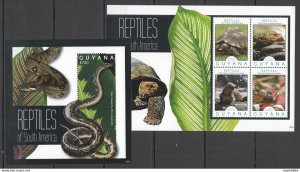 Z0163 2012 Guyana Fauna Reptiles Of South America Turtles Snakes Kb+Bl Mnh