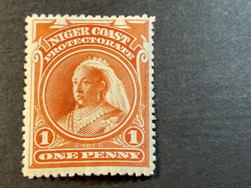 NIGER COAST PROTECTORATE # 56-MINT/HINGED----VERMILLION----1897-98(LOTA)