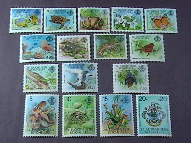 SEYCHELLES/ZIL ELWANNYEN SESEL # 1-16-MNH---COMPLETE SET---WILDLIFE ---1980