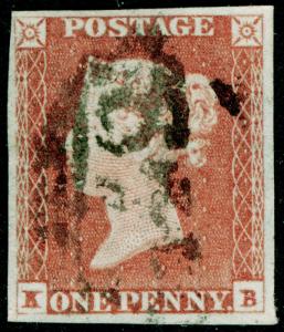 Sg8, 1d red-brown PLATE 79, good used. Cat £30. 4 MARGINS. KB