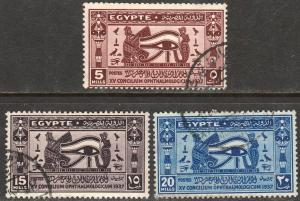 EGYPT 220-222, OPHTALMOLOGICAL CONGRESS USED, F-VF. (399)