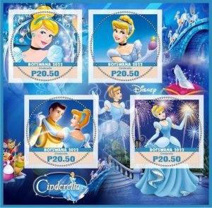 Stamps. Cartoons. Disney. Cinderella 2022 year 1+1 sheets perf  Botswana