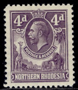 NORTHERN RHODESIA GV SG6, 4d violet, M MINT.