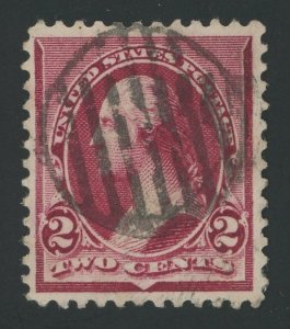 USA 219d - 2 cent Lake - VF/XF Used with sock on the nose circle of bars cancel
