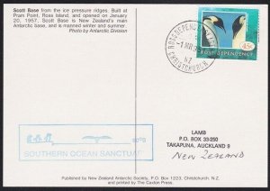 NEW ZEALAND ROSS DEPENDENCY 1995 postcard - Southern Ocean Sanctuary.......B3971