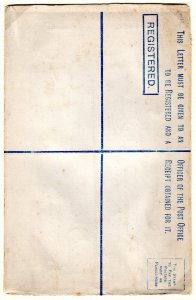 GB QV 2d Blue Registered Postal Stationery Envelope Unused HG.5s EP461