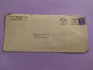 U.S. O.S. Walker  Mass Red Cross War Fund 1945 Stamp Cover R50841