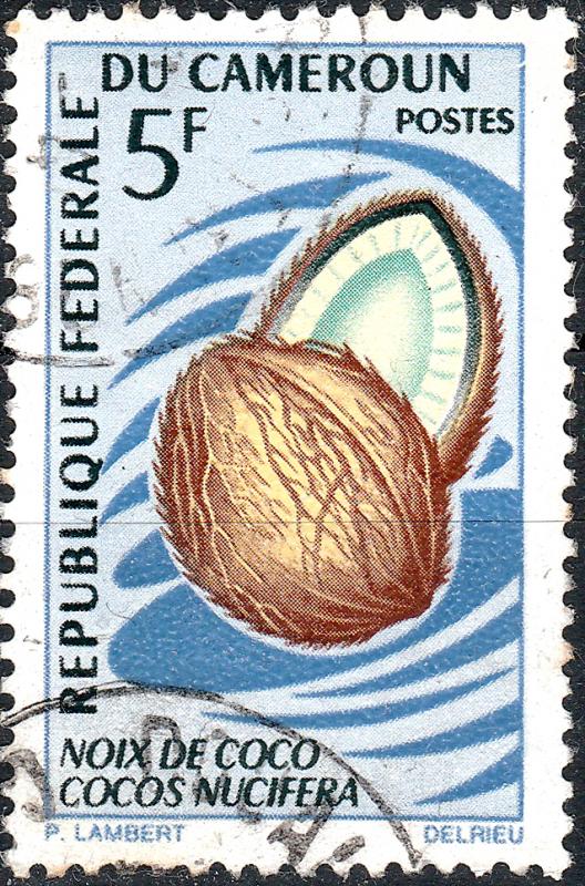 CAMEROUN - 1967 - Mi.510 5fr Coconut (Cocos nucifera) - Used