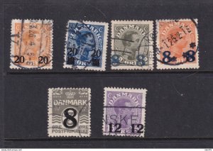 Denmark 1921 Overprints Selection Used Cv 64 euro 15681