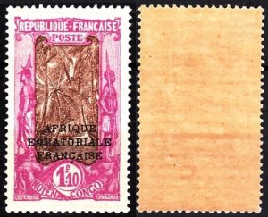 CONGO 1928 Palm Alley 1.10F Ovp Afrique Equatoriale Francaise, MNH