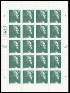 2003 23c George Washington, Gray Green, Sheet of 20 Scott 3819 Mint F/VF NH